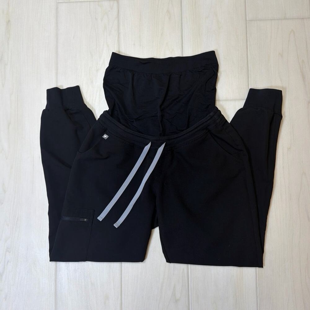 FIGS Zamora Jogger Maternity Scrub Pants Small Black Medical Nurse Uniform